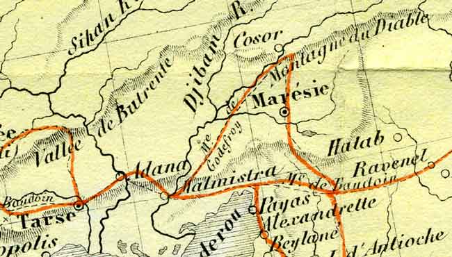 Carte des routes des Croisades