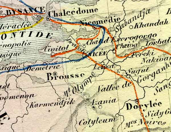 Carte des routes des Croisades