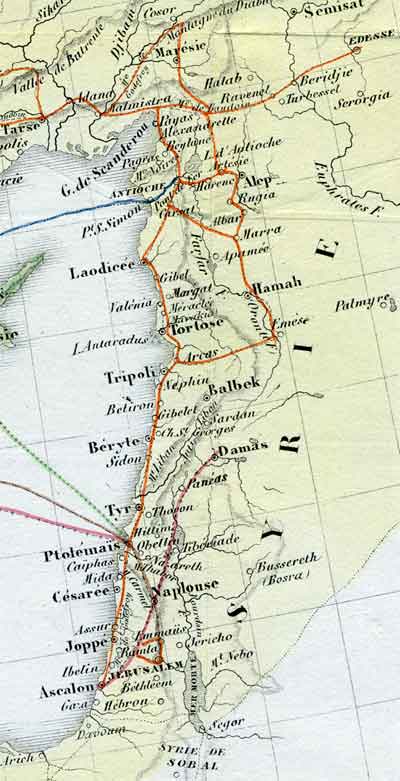 Carte des routes des Croisades