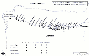 Etapes des Ordres Militaires chemins de Compostelle