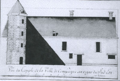 Dessin de la commanderie de 1822, par Jean-Antoine Léré