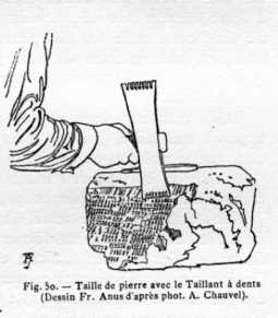 Taille de pierre avec le Taillant